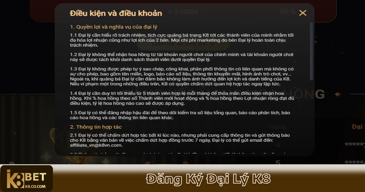 Đăng Ký Đại Lý K8 – Cơ Hội Kiếm Tiền Với Hoa Hồng Hấp Dẫn 3 Điều kiện cần có để tham gia chương trình đăng ký đại lý K8