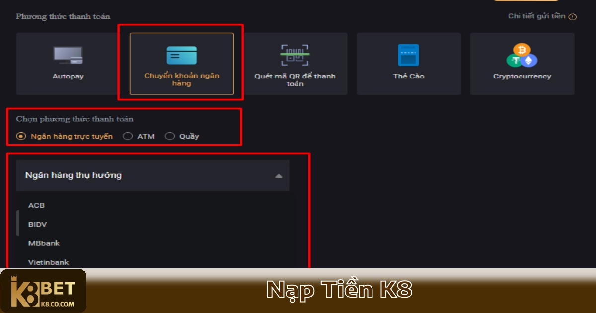 Nạp Tiền Qua Ngân Hàng
